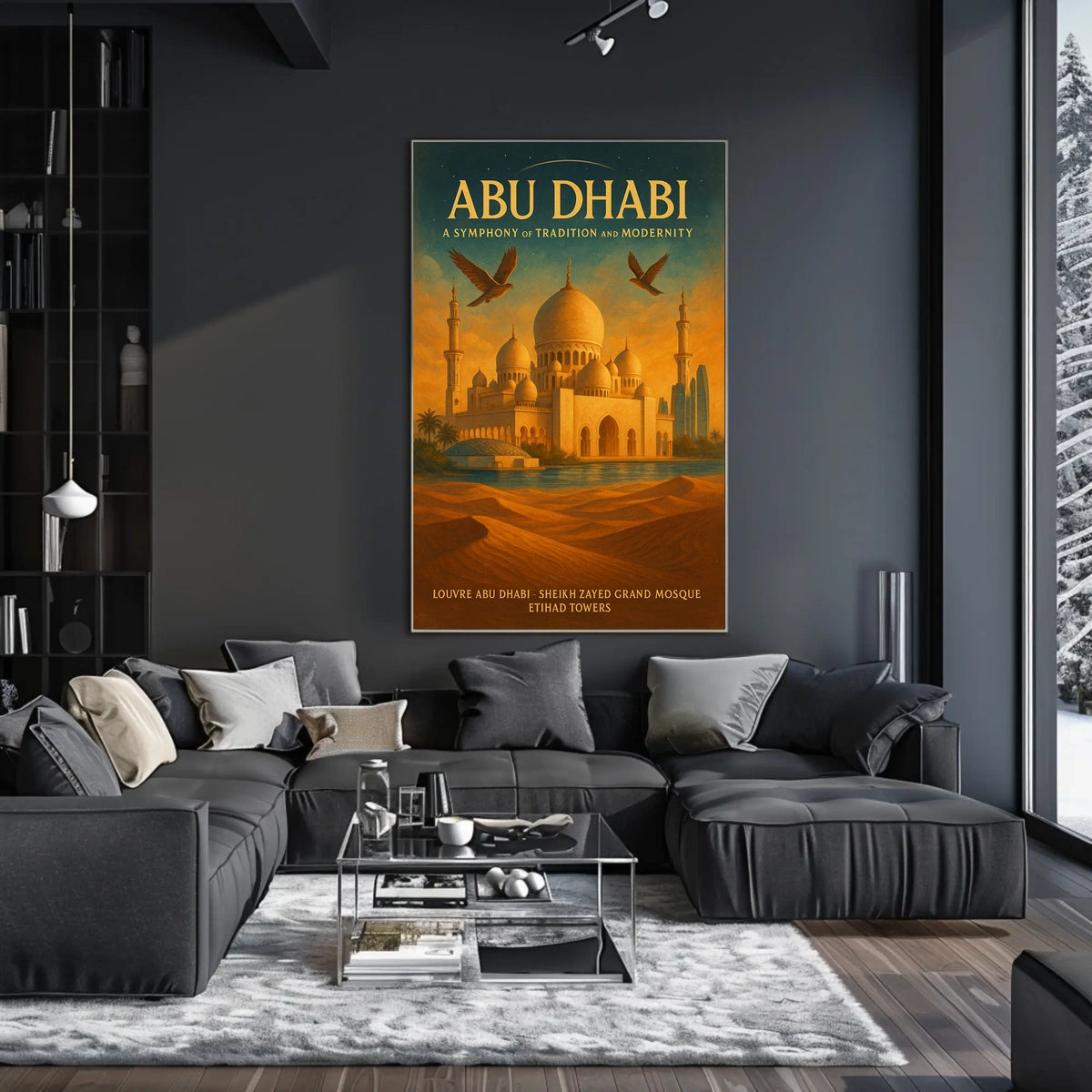 Abu Dhabi Cultural Splendor Cityscape Travel Poster