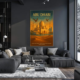 Abu Dhabi Cultural Splendor Cityscape Travel Poster