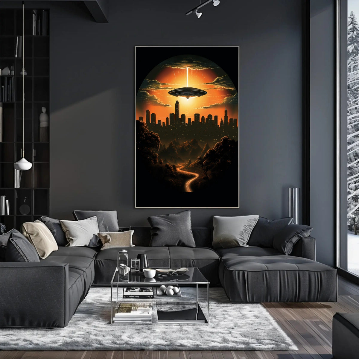 Alien Encounter at Sunset Poster