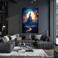 Enchanted Castle Under The Moon Poster