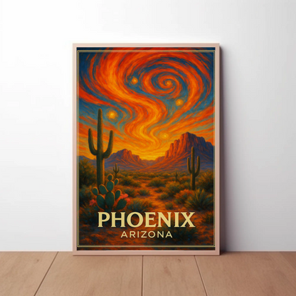 Phoenix Arizona Starry Desert Sky Travel Poster