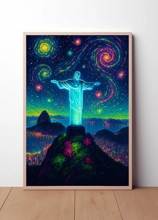 Christ the Redeemer Artistic Landscape Artistic Poster