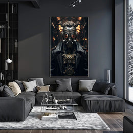 Steampunk Cyborg in Dystopian World Futuristic Sci-Fi Poster