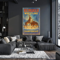 Reindeer Wrestling Championship: Enchanting Fantasy or Mythology Poster