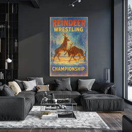Reindeer Wrestling Championship: Enchanting Fantasy or Mythology Poster