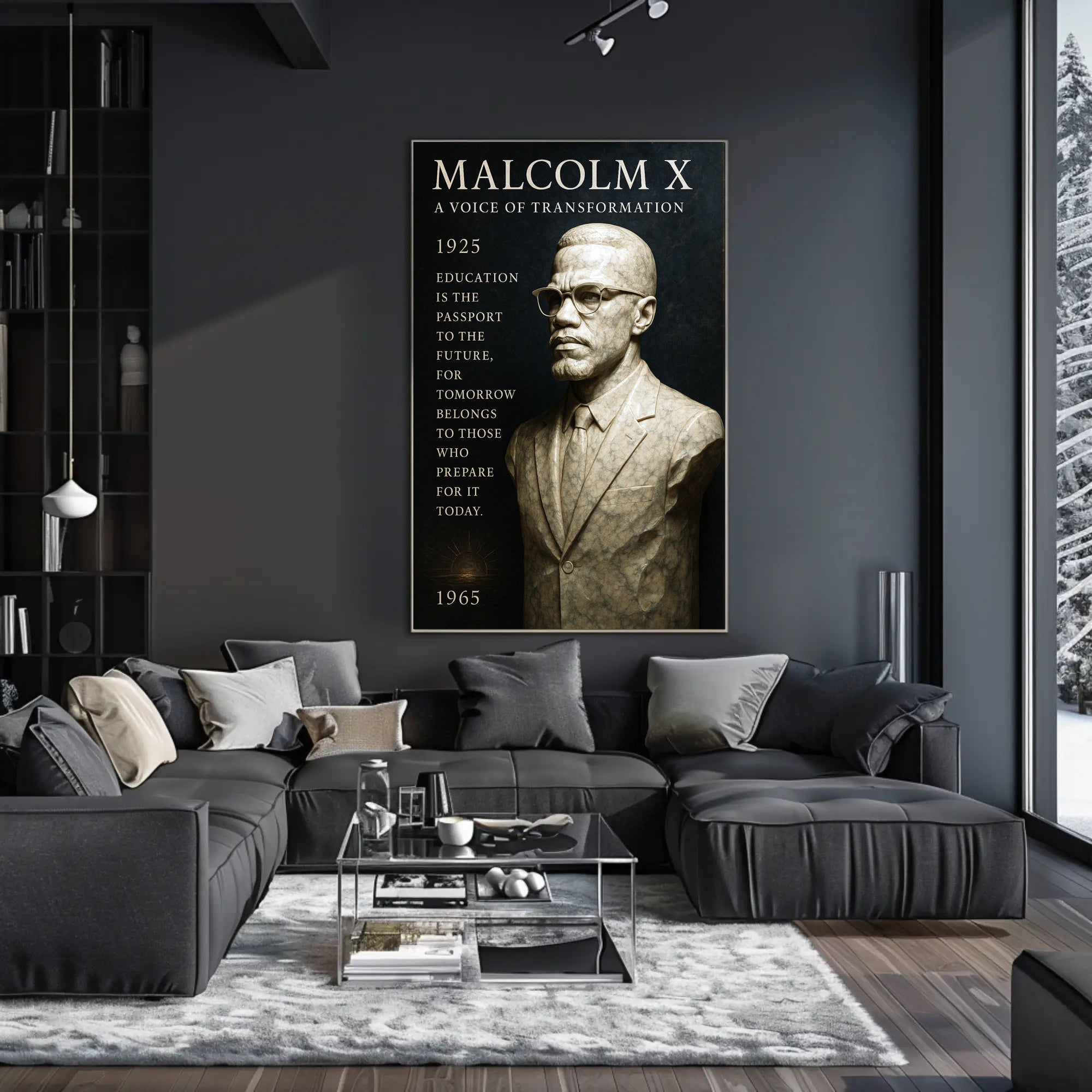 Malcolm X A Voice of Transformation Poster PosterGoat