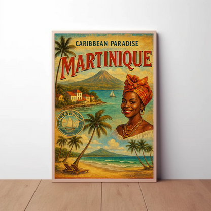 Martinique Caribbean Paradise Island Retreat Travel Poster