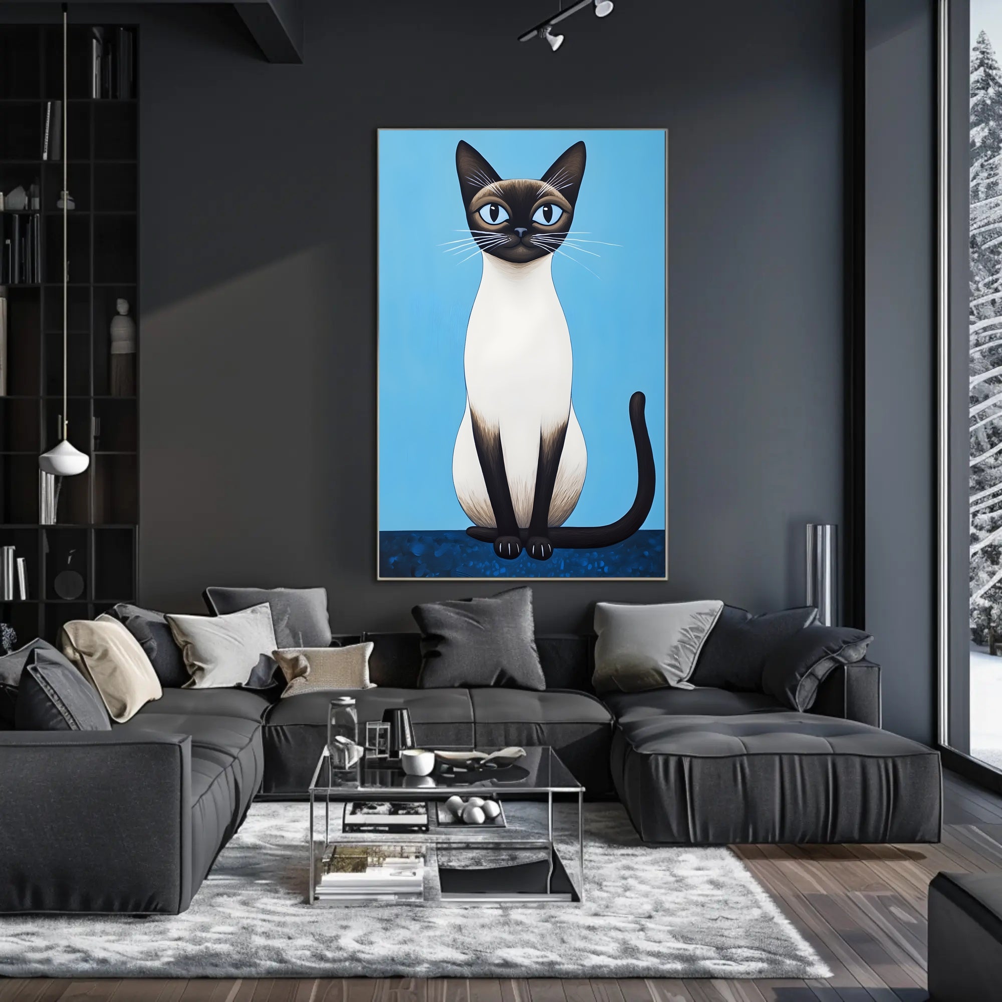 Siamese Cat Poster Modern Wall Art Print