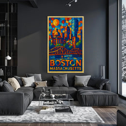 Boston in Vibrant Colors Poster