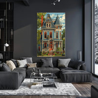 Victorian House Vintage Art Poster with Modern Twist PosterGoat