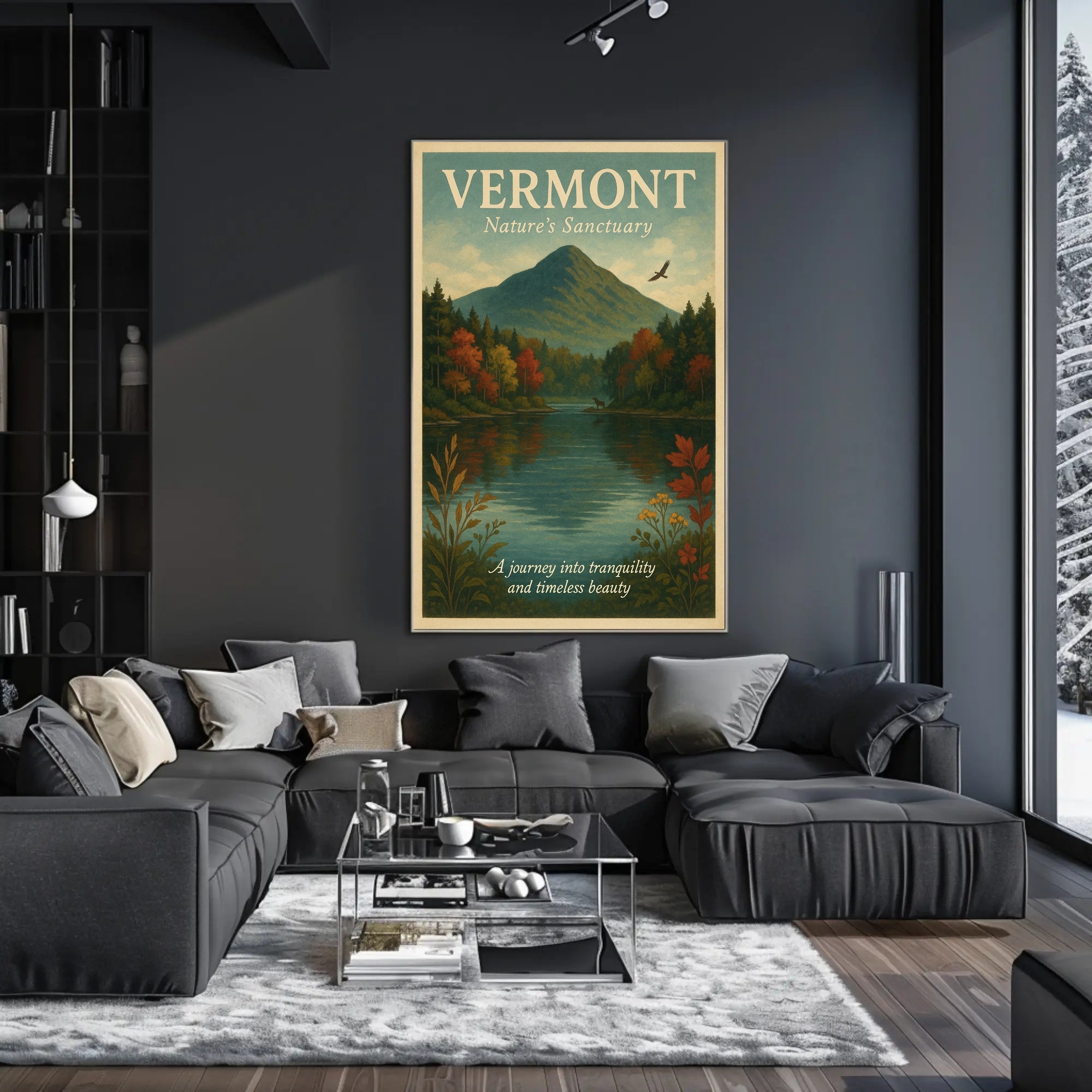 Vermont Nature Sanctuary Poster Vintage Wall Art