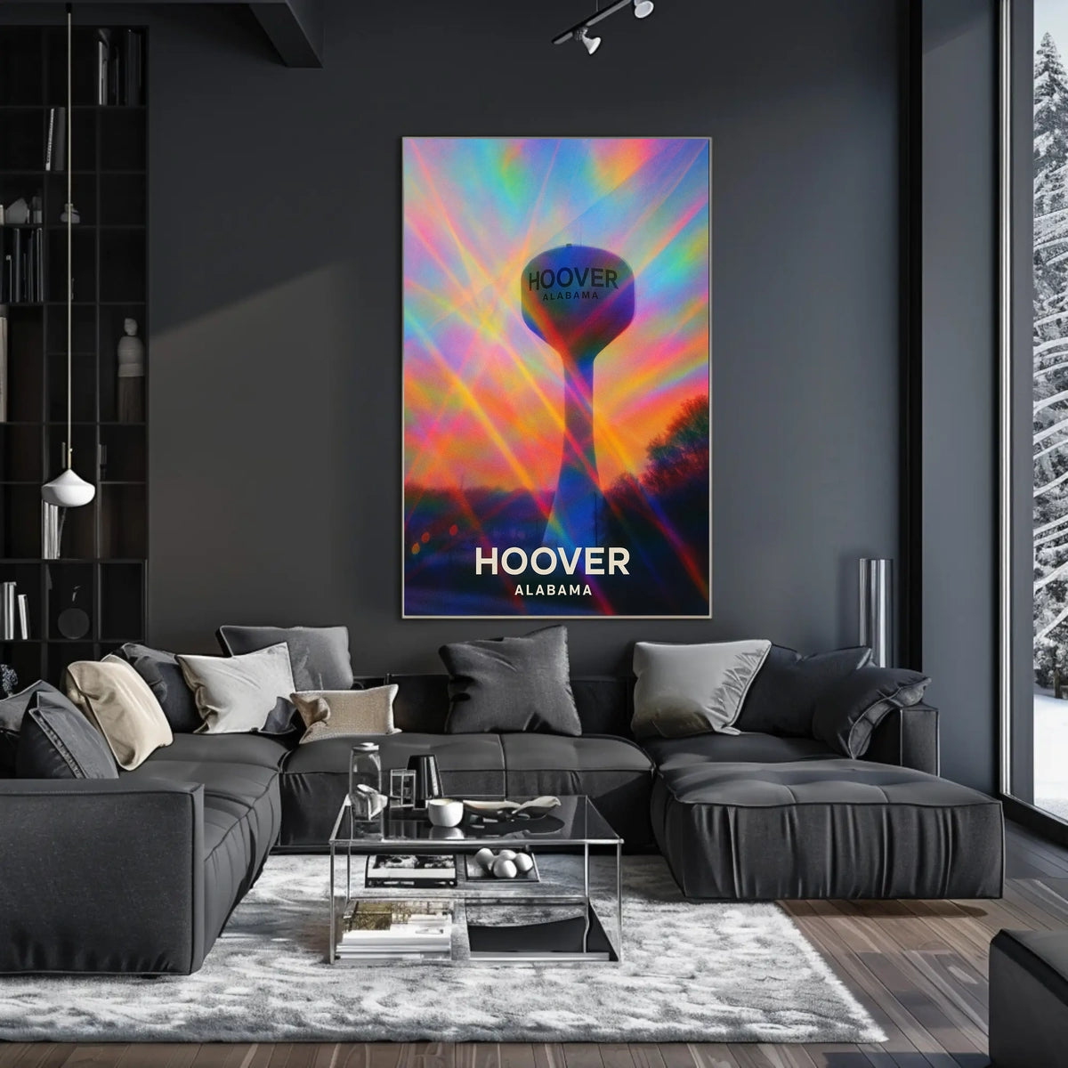 Hoover Alabama Cityscape Vibrant Landmark Wanderlust Inspired Urban Heritage Digital Painting Poster