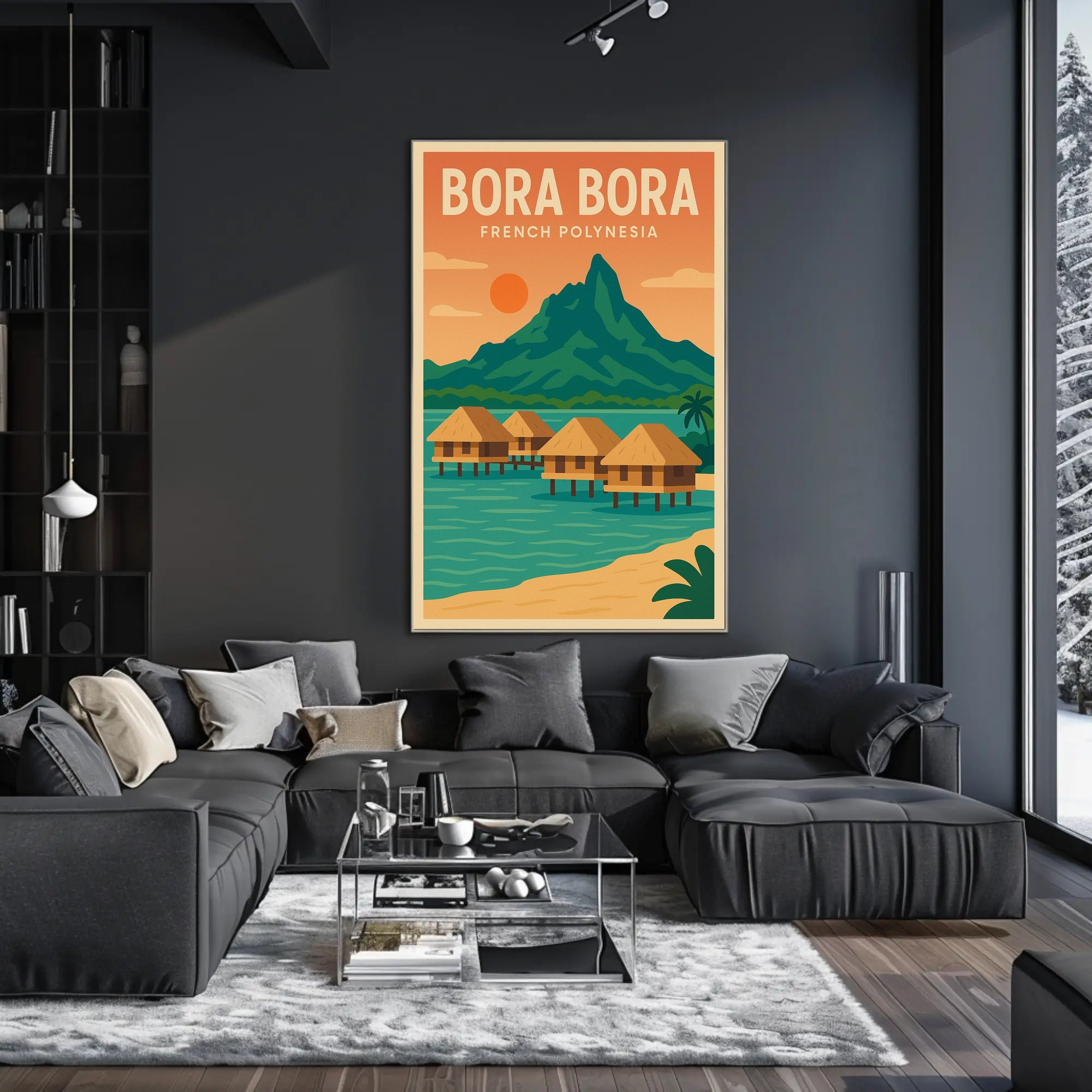Bora Bora Vintage Tropical Travel Paradise Poster PosterGoat