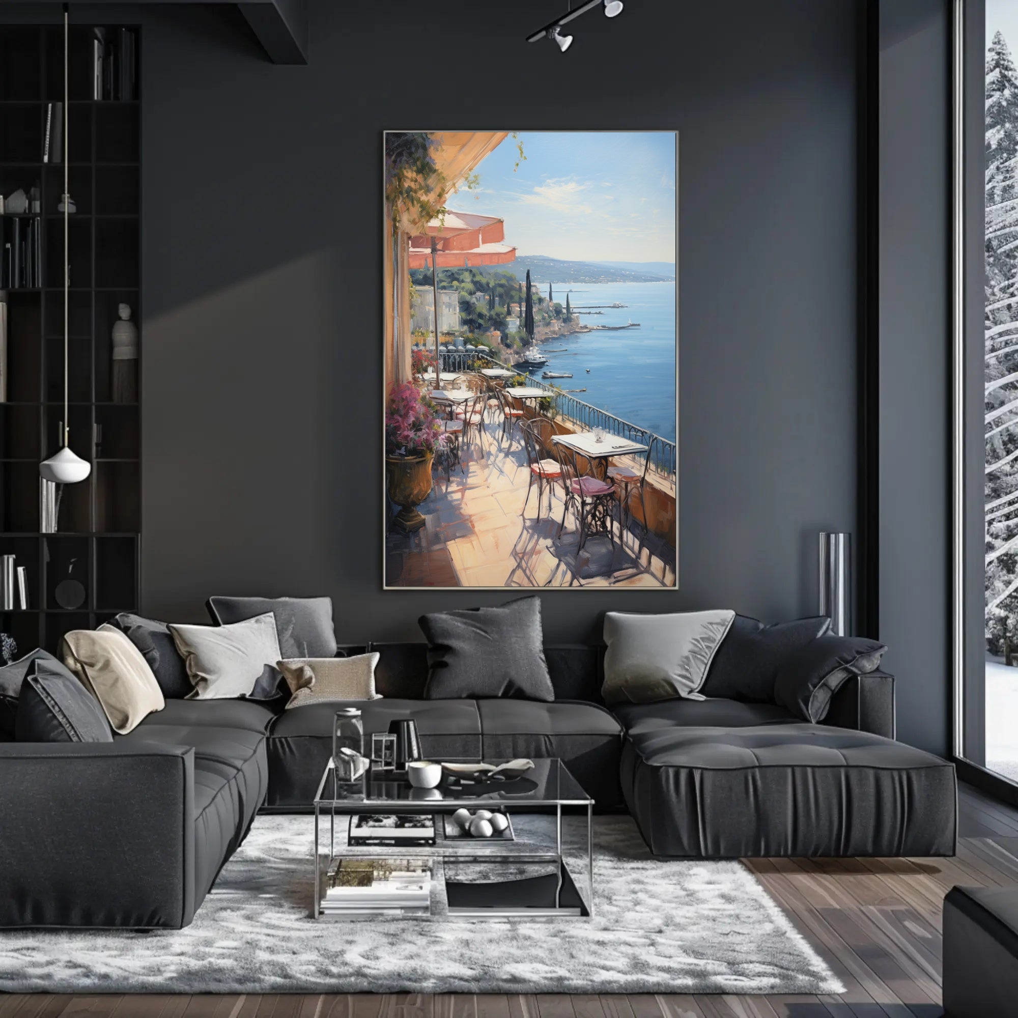 Seaside Terrace Escape Poster
