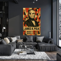 James K. Polk 11th President of the United States Layered paper Collage Poster