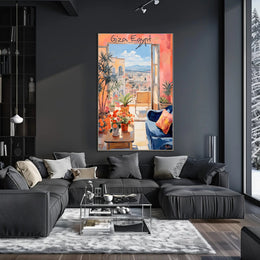 Serene Balcony in Giza Poster
