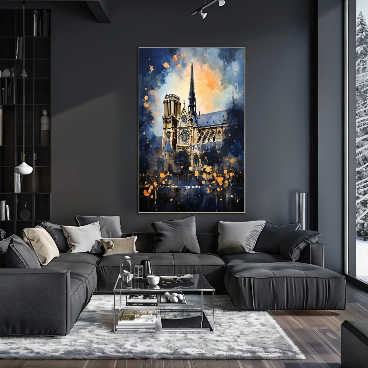 Notre-Dame Gothic Art: Architectural Vibrance Cultural or Heritage Poster