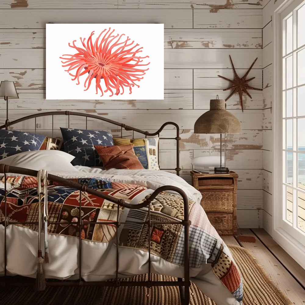 Vibrant Sea Anemone Modern Art Poster Print