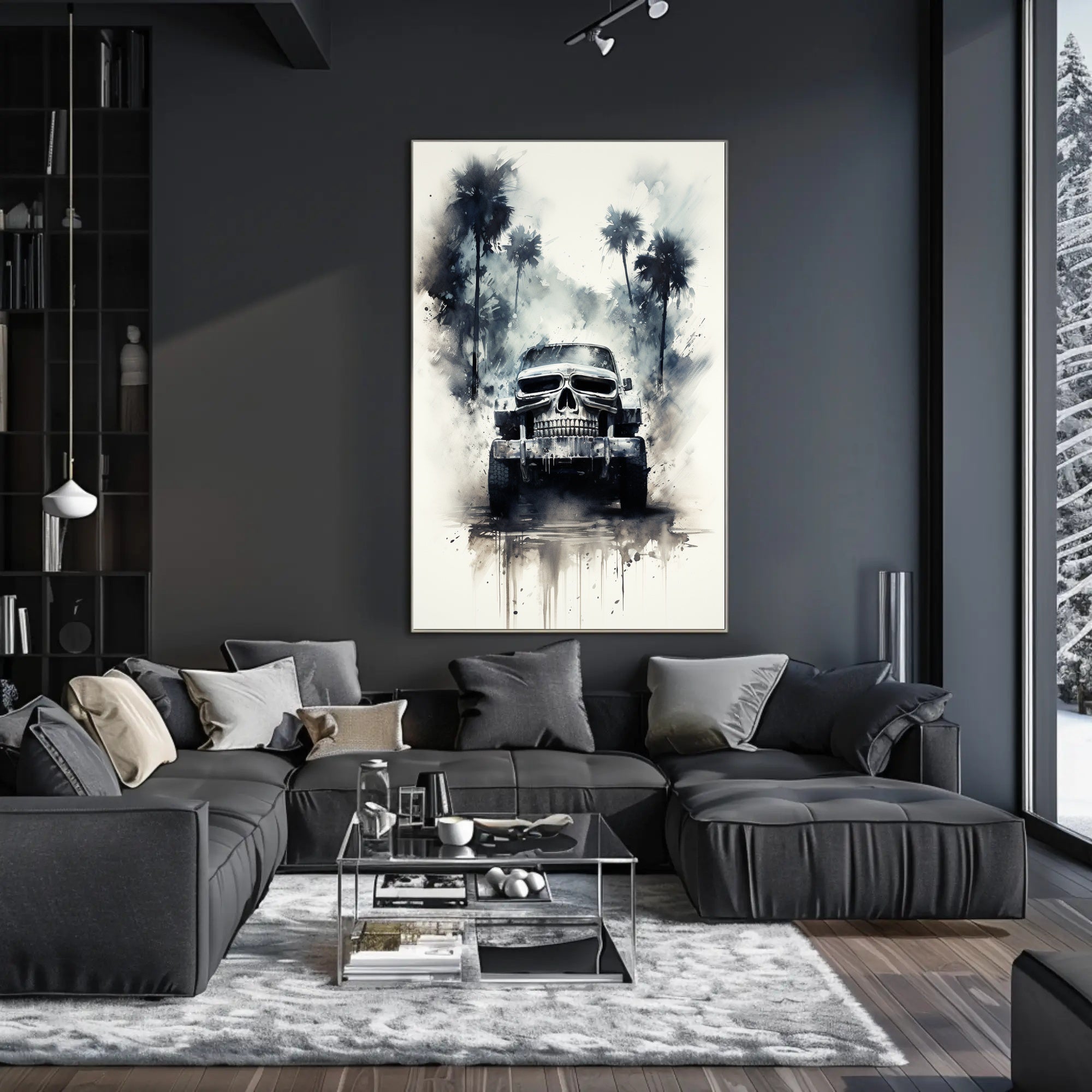 Skull Cruiser In The Mist Poster