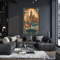 Vintage Maritime Illustration Poster