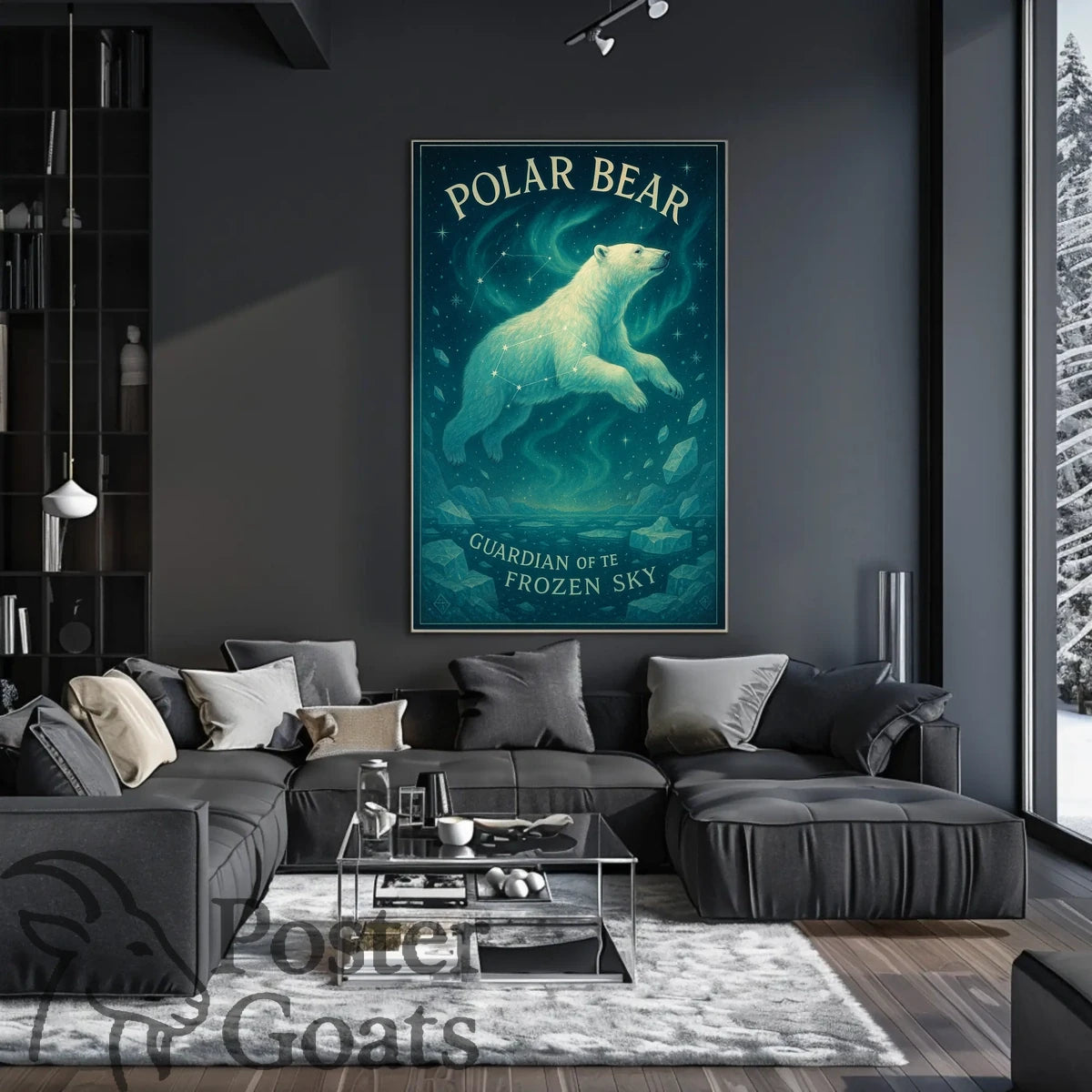 Majestic Polar Bear Cosmic Art Animal Poster