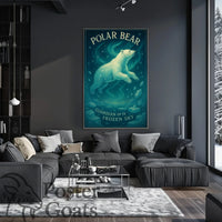 Majestic Polar Bear Cosmic Art Animal Poster
