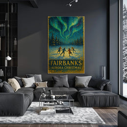 Fairbanks Aurora Christmas Poster