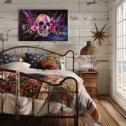 Floral Skull Art Poster