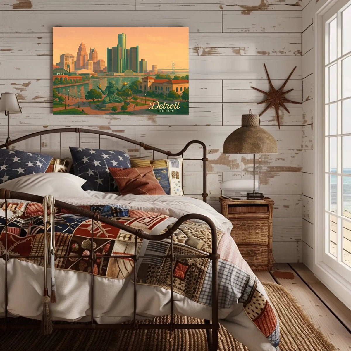 Urban Wanderlust Detroit Skyline Photography Realism Poster