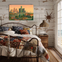 Urban Wanderlust Detroit Skyline Photography Realism Poster