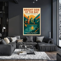 Oakland Cityscape Vintage Travel Poster Art Print