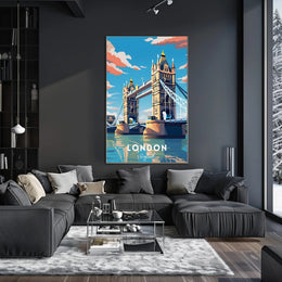 London Tower Bridge Travel Poster