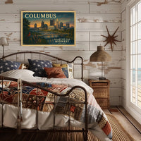 Columbus Skyline Dusk Poster Wall Art