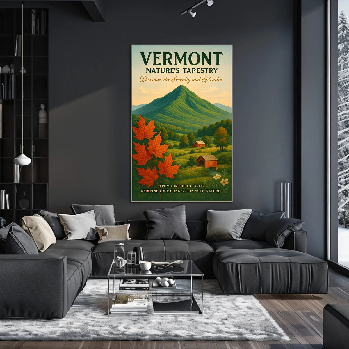 Vermont Nature Landscape Mountains Forests Poster