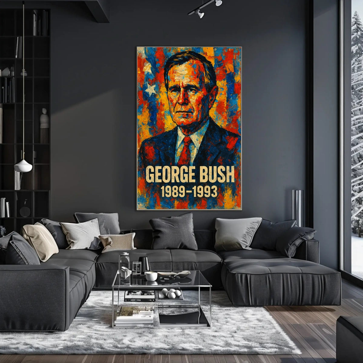 George H. W. Bush 41st President of the United States Glitch Hop Art Poster