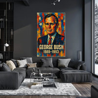 George H. W. Bush 41st President of the United States Glitch Hop Art Poster