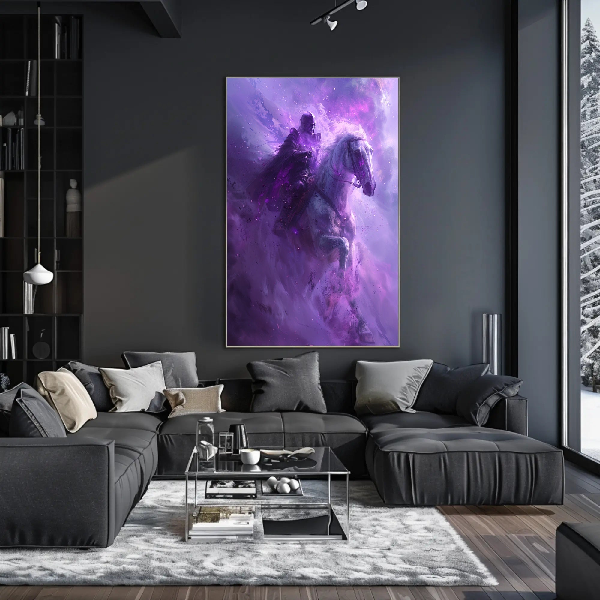 Dark Rider On Spectral Horse Fantasy or Mythology Poster PosterGoat