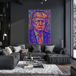Psychedelic Presidential Donald Trump Portrait Poster PosterGoat