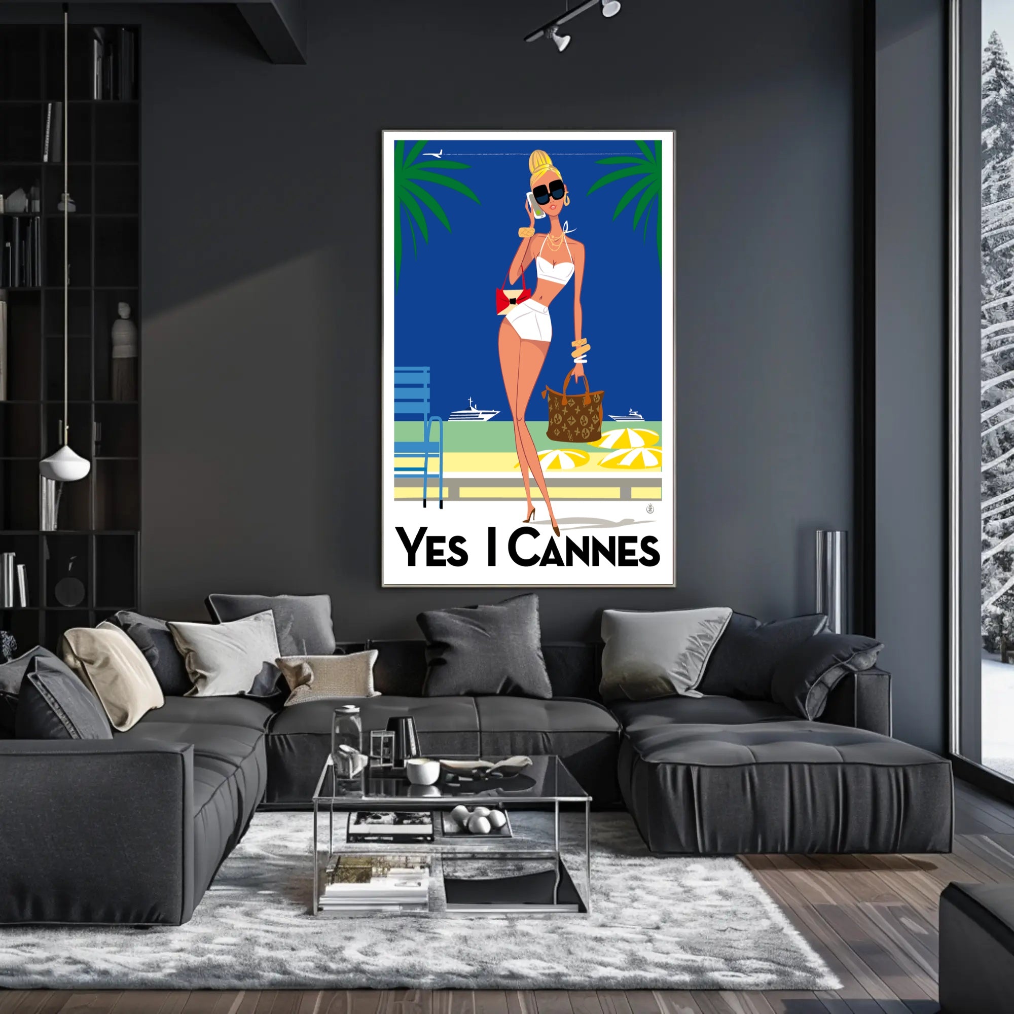 Glamorous Seaside Escape Art Print - Travel Poster PosterGoat
