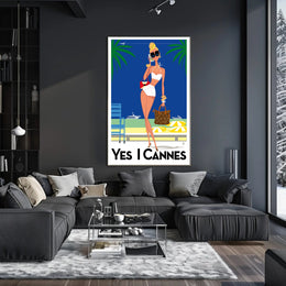 Glamorous Seaside Escape Art Print - Travel Poster PosterGoat