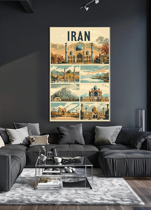 Iranian Landmarks Vintage Travel Poster