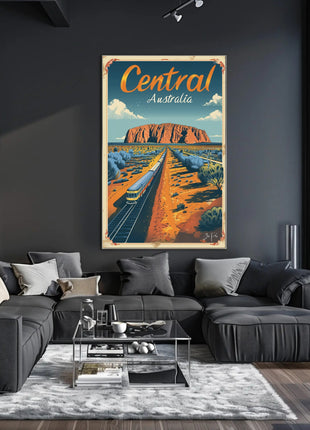 Uluru Australia Vintage Travel Adventure Poster