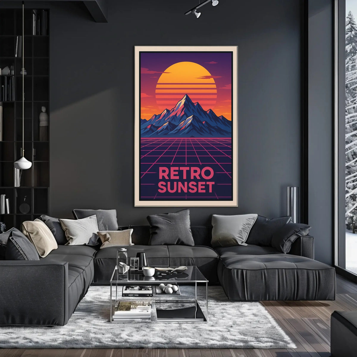 Retro Sunset Retro-Futuristic Pop Culture Poster