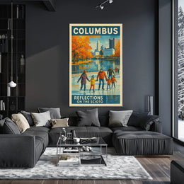 Columbus Reflections On The Scioto Poster