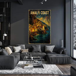 Amalfi Coast Poster Wall Art For Coastal Home Decor