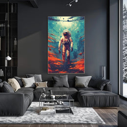 Astronaut in Cosmic Waters Poster