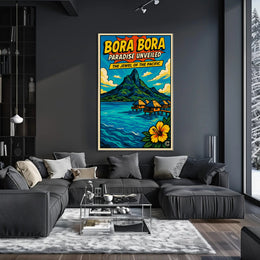 Bora Bora Vintage Travel Poster with Tropical Nostalgia PosterGoat
