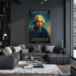 Albert Einstein Inspirational Vintage Art Poster Print