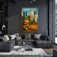 Connecticut Landmarks and Cuisine Poster