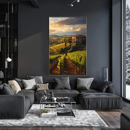 Tuscany Vineyard Landscape Travel Poster